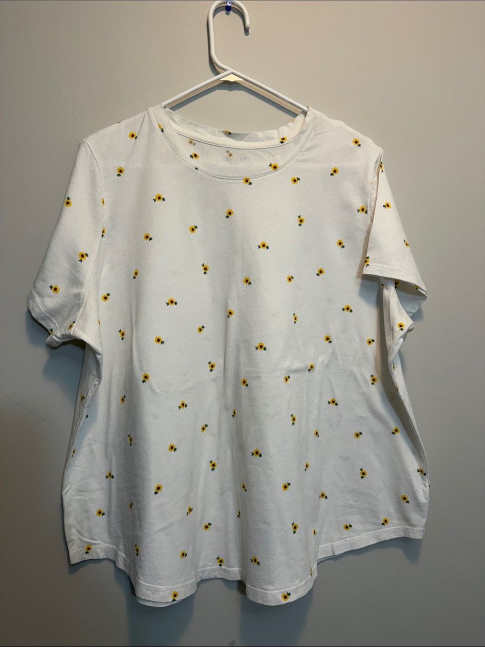 Old Navy Women’s White Sunflower Print Short-Sleeve Tee
